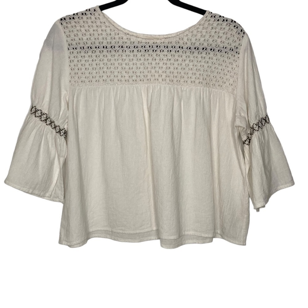 The Great Babydoll Peasant Top w/ Lace Trim Sz 0/XS (Oversized)